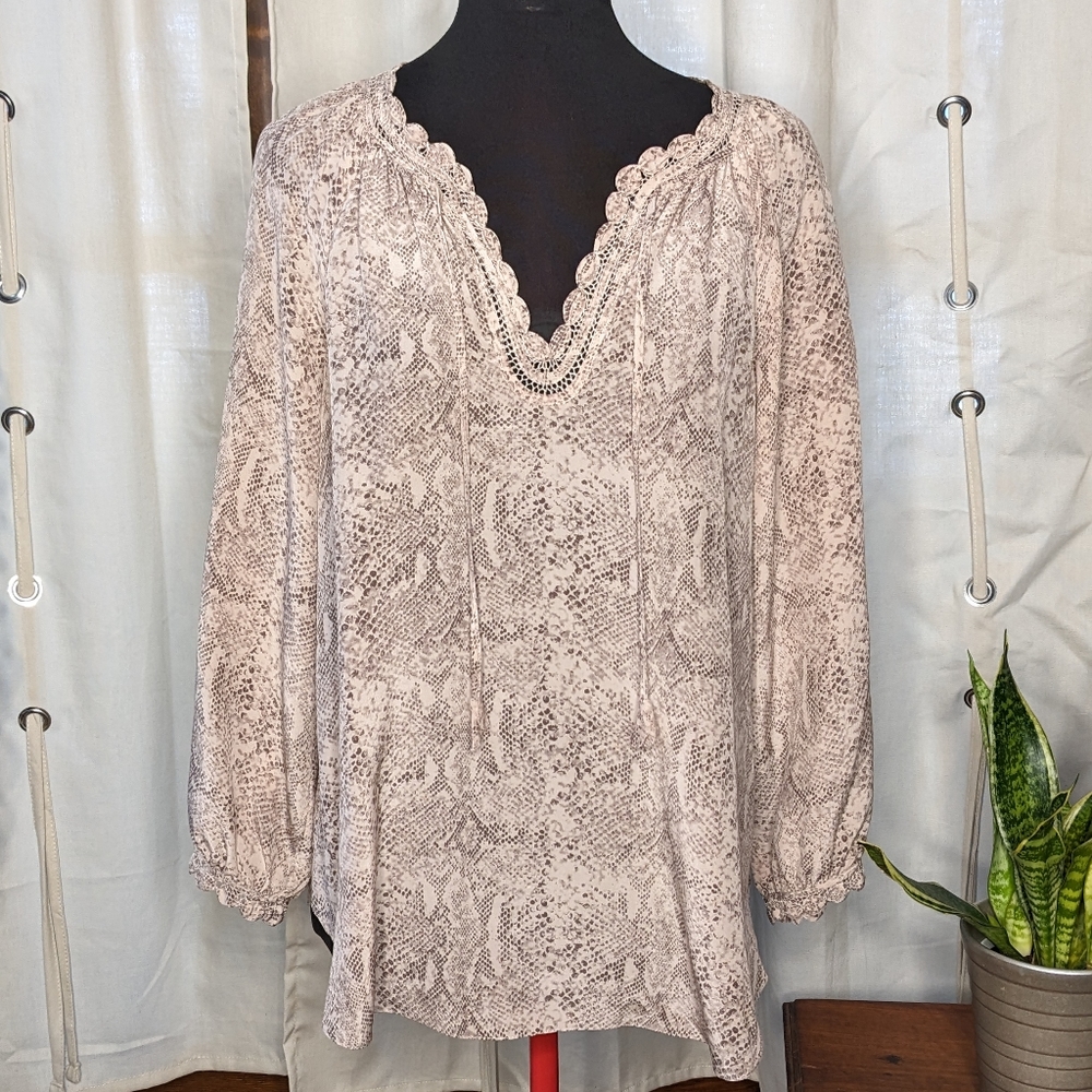 Rebecca Taylor silk snake skin blouse 10